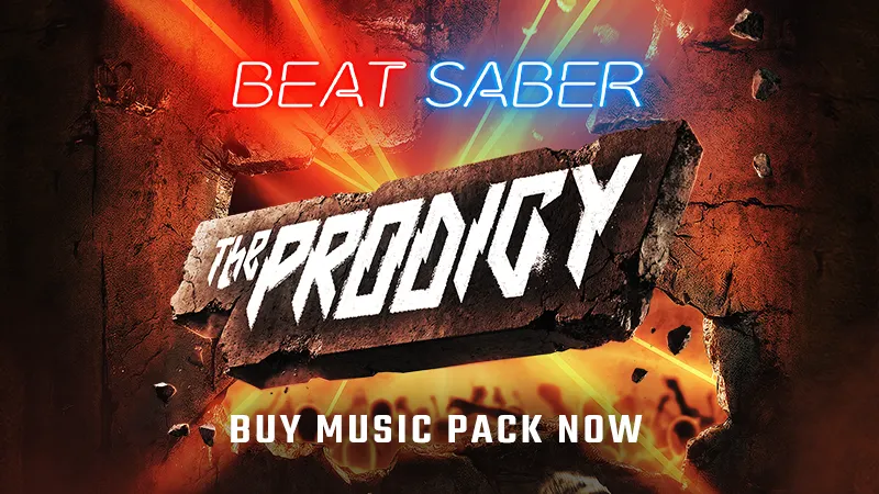 Hands-on close-up showing features of Beat Saber Prodigy music