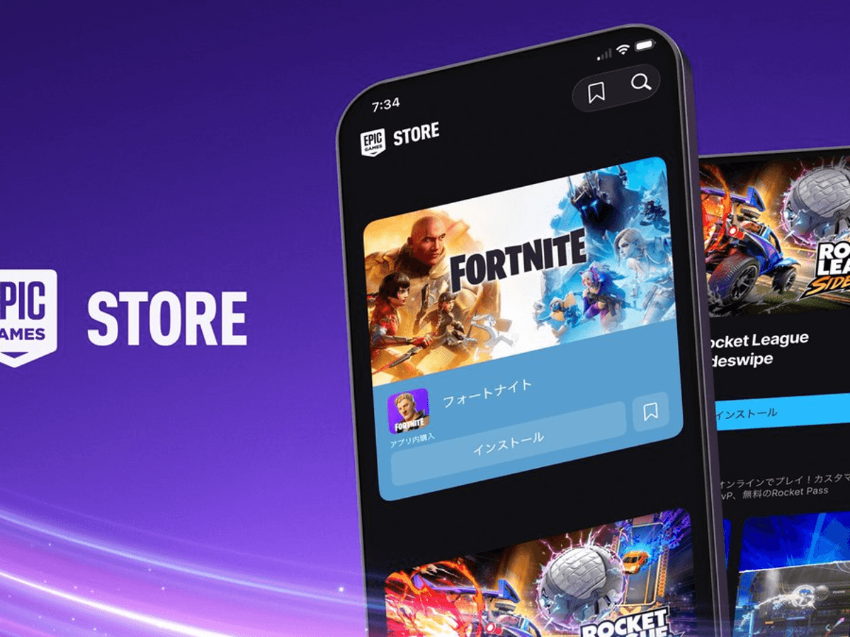 Hands-on close-up showing features of Epic Games Store iOS