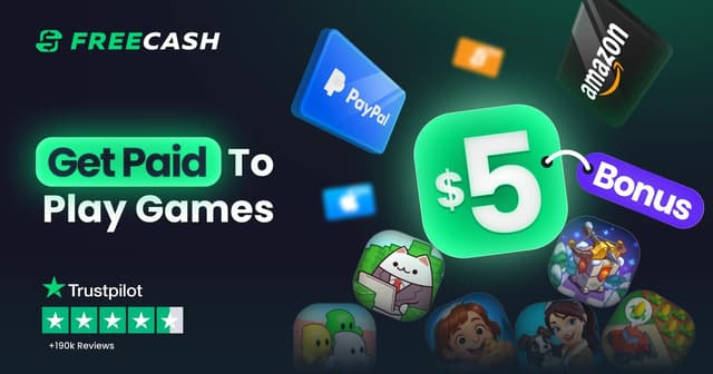 Hands-on close-up showing features of Freecash iOS reward games