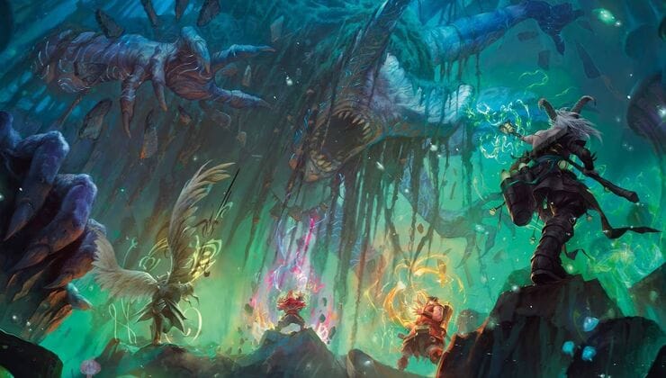 Hands-on close-up showing features of Magic The Gathering Arena