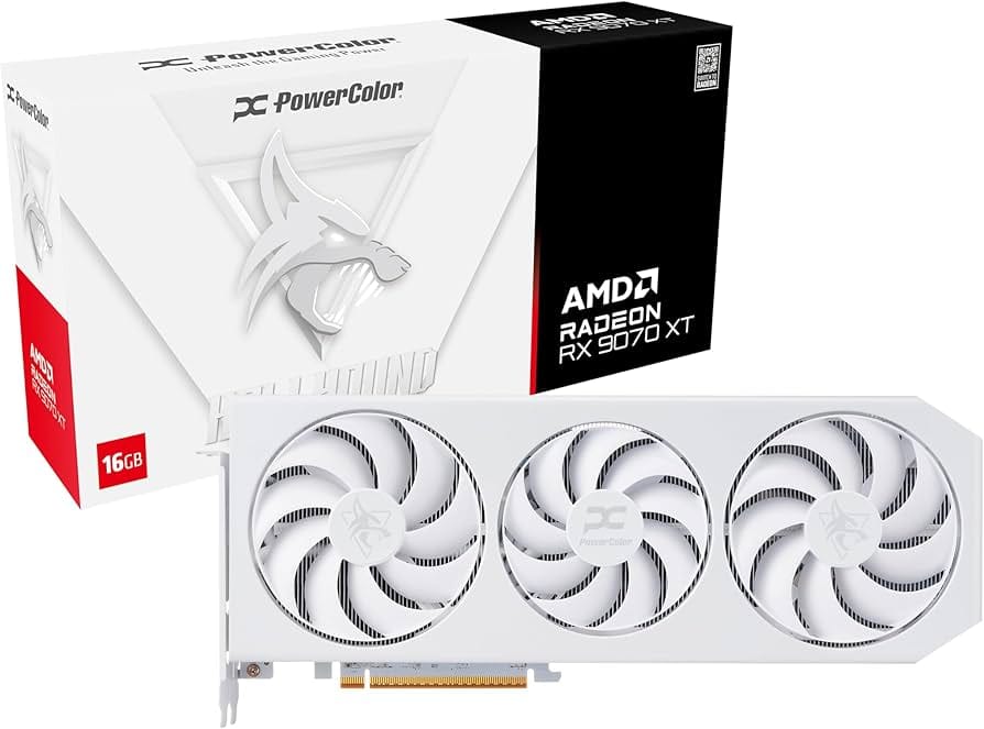 Hands-on close-up showing features of PowerColor Hellhound RX 9070