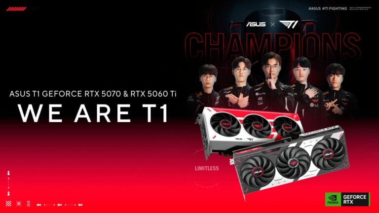 High resolution product overview of ASUS T1 RTX 50-series