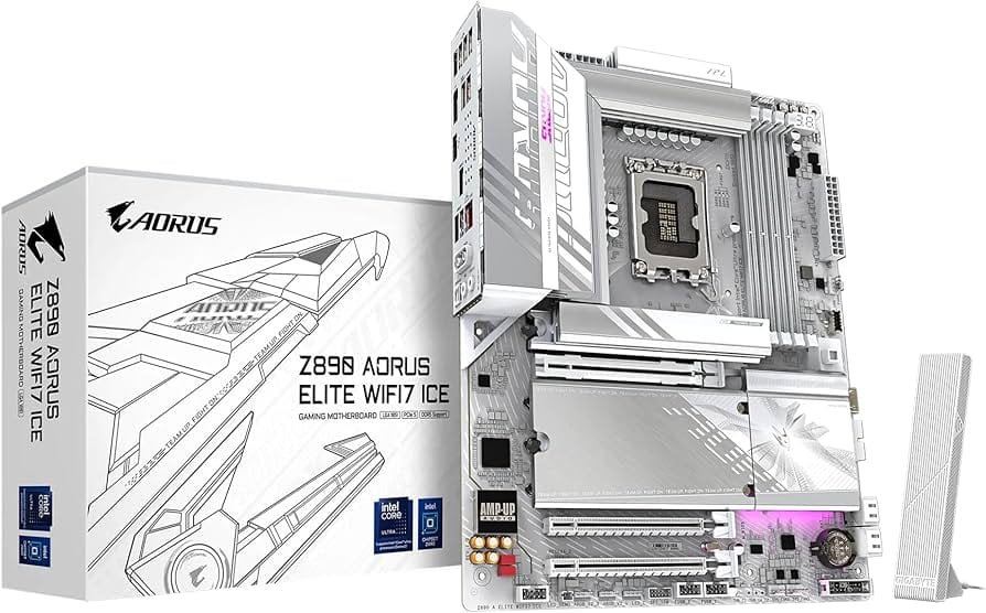 Gigabyte Z890 Aorus Elite WiFi 7 Plus Review: Worth It? Hands-on close-up showing features of Gigabyte Z890 Aorus Elite