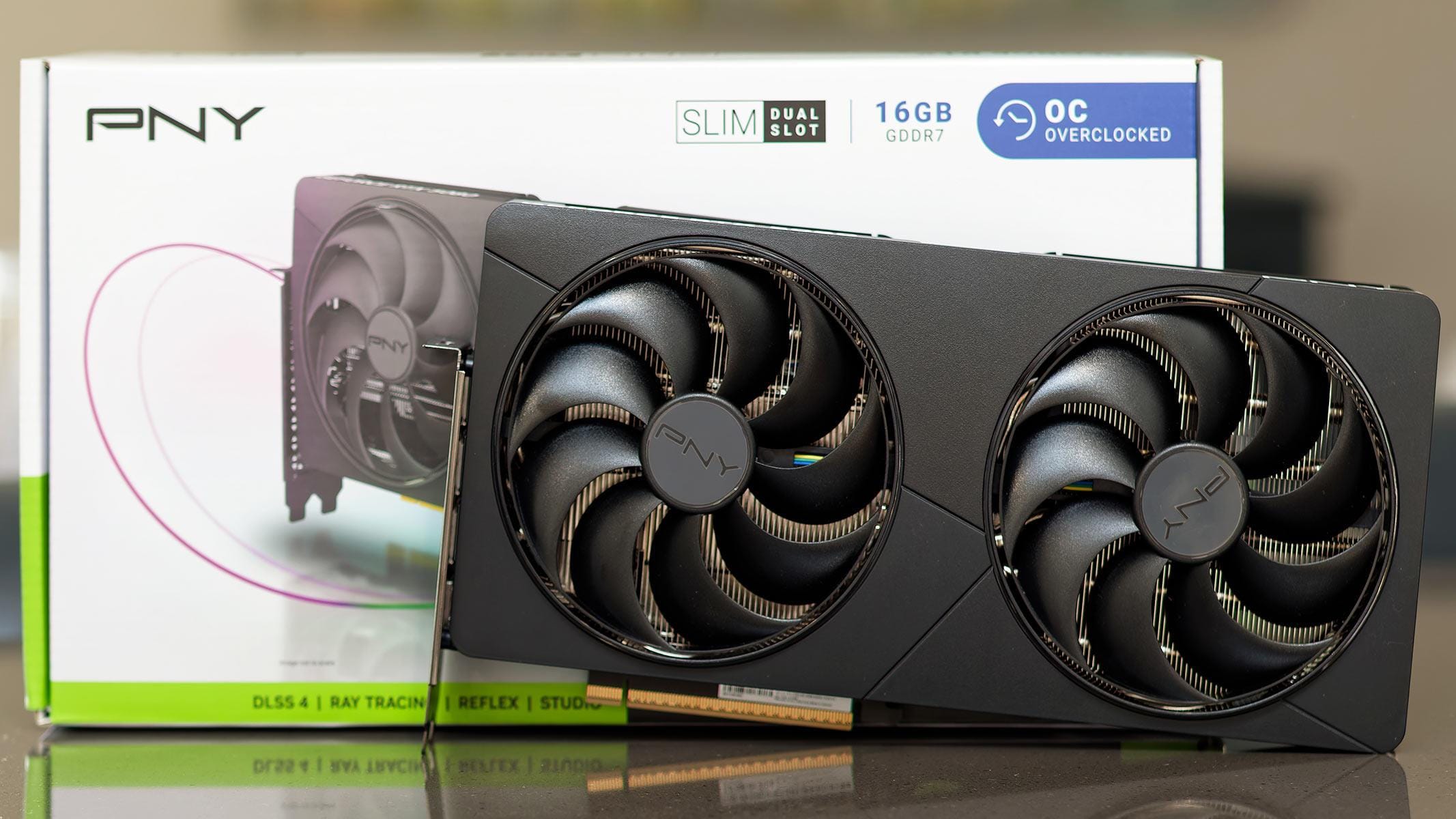 PNY GeForce RTX 5080 Slim OC Review: Tested at 4K High resolution product overview of PNY GeForce RTX 5080