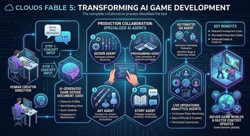 Hands-on close-up showing features of game development AI systems