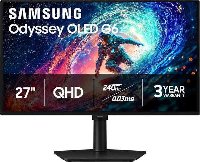 Samsung Odyssey G6 Gaming Monitor Review: Is 1,100Hz Real? Hands-on close-up showing features of Samsung Odyssey G6 gaming