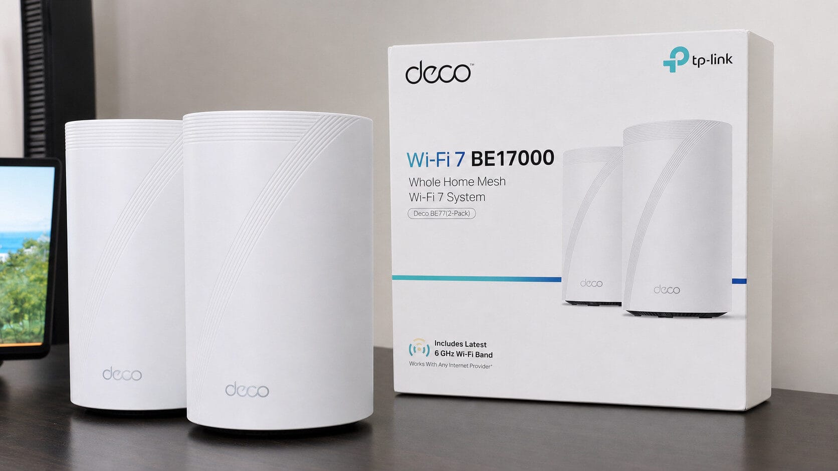 Hands-on close-up showing features of TP-Link Deco 7 Pro